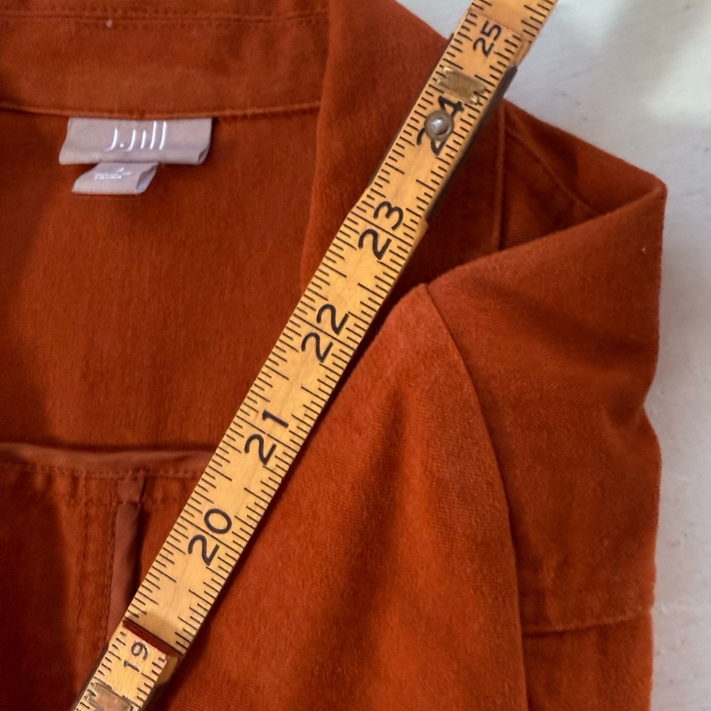 J. JILL Women’s Brushed Cotton Burnt Orange Blazer Jacket Size 4 Earthy Fall - Picture 10 of 11